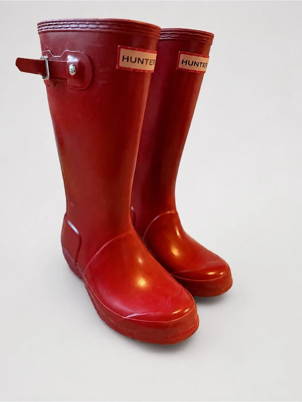 Hunter Original Kids Tall Gloss Rain Boots Red Size US 2